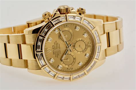 18k gold daytona rolex with factory diamond bezel